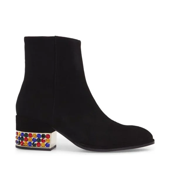 Jeffrey Campbell New OASIS Jewel HEEL Boot BLACK Suede NIB CHIC Womens πHP - Picture 3 of 17